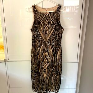 Adrianna Papell pencil glam girl beaded dress size 10